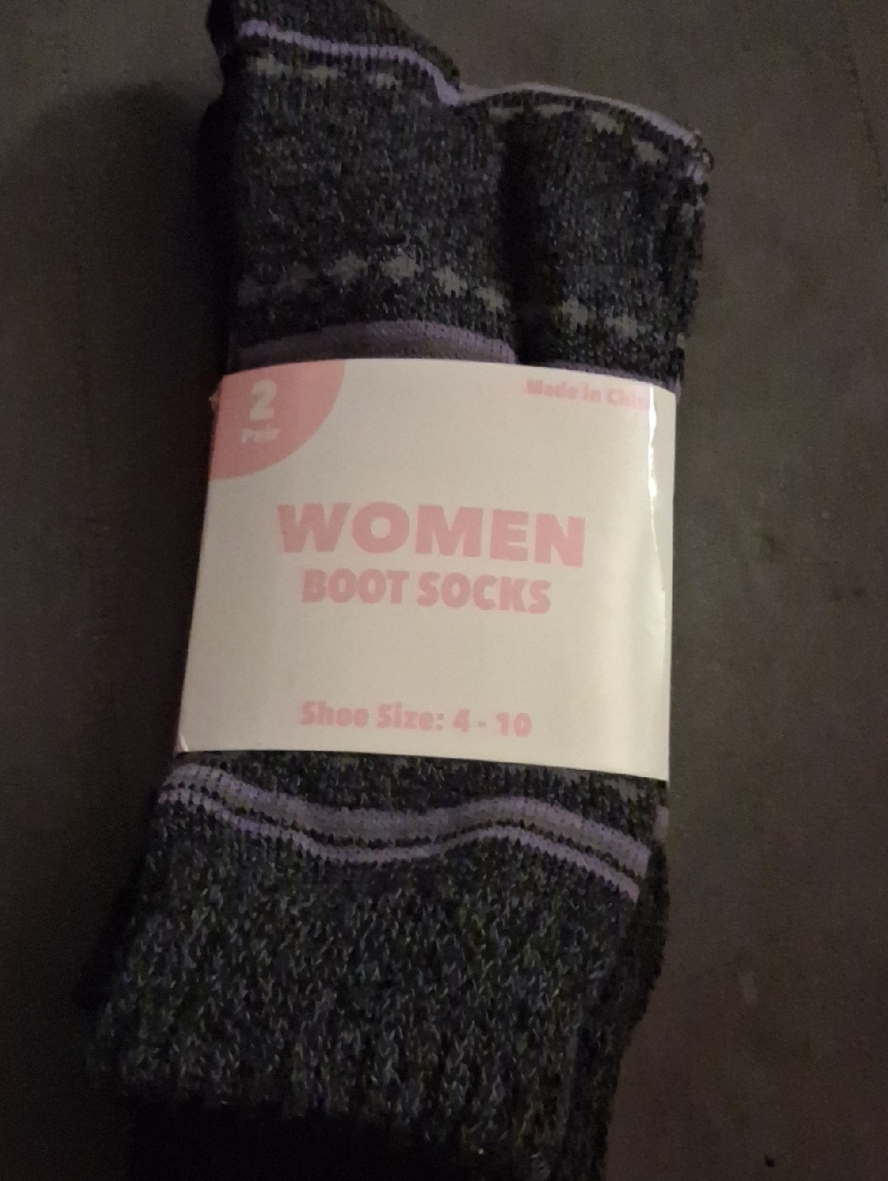 Women’s Black & Purple Boot Socks - 2 Pack